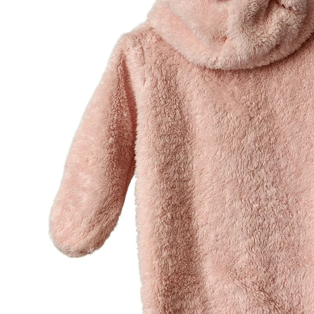 Carter's Baby 9M Clothing Outfit Girls Hooded Sherpa Bunting Pink Bear - Picture 10 of 14